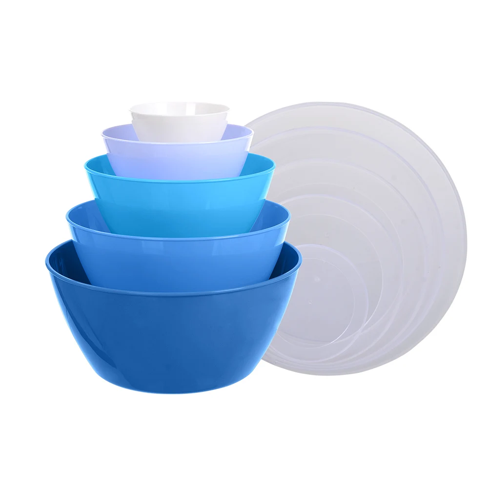 colorful set graters storage mixing bowls with lids for kitchen, plastic nesting bowls set of 6 plastic desert salad bowl set
