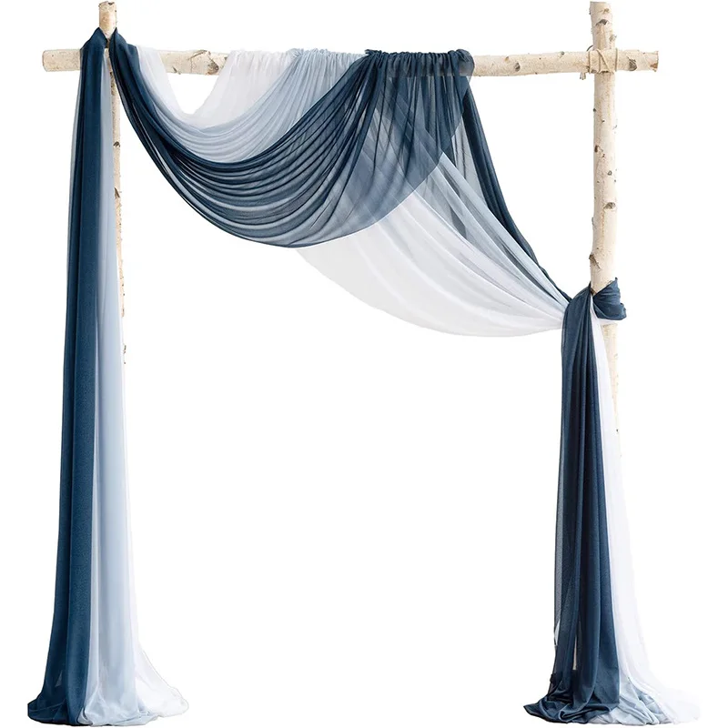 Palmy Wedding Arch Draping White Fabric Chiffon Backdrop Drapery Curtains For Wedding Decoration Swag Ceiling