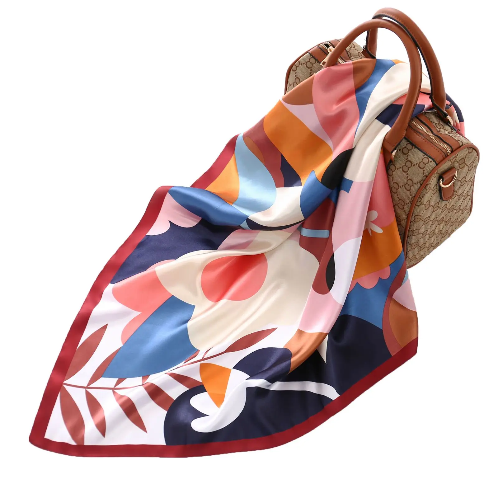 New Arrival luxury Large Women Head wraps scarf  premium printing satin head wrap scarf for women