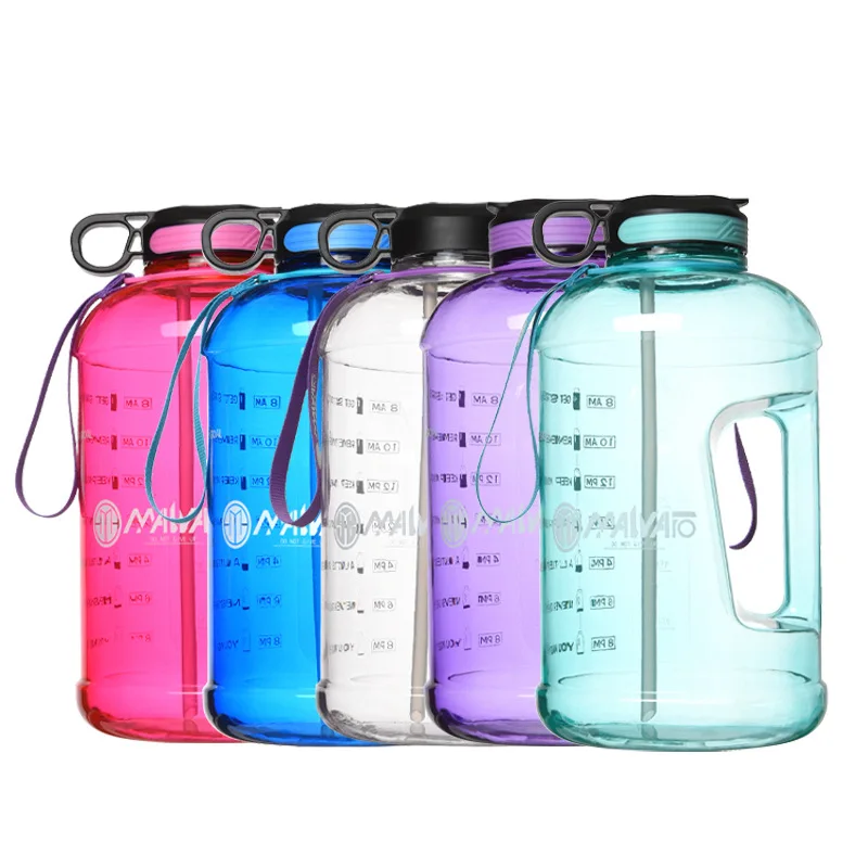 One Gallon Water Bottle with Time Marker for Outdoor/Trip/Electric Bicycle 2021 Upgraded Bottle Best Quality for Sale
