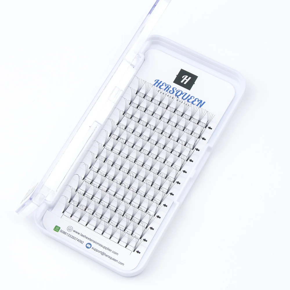 Prefanned volume eyelash extensions handmade high quality korean cashmere soft pointy base premade fan lash extensions easy fans