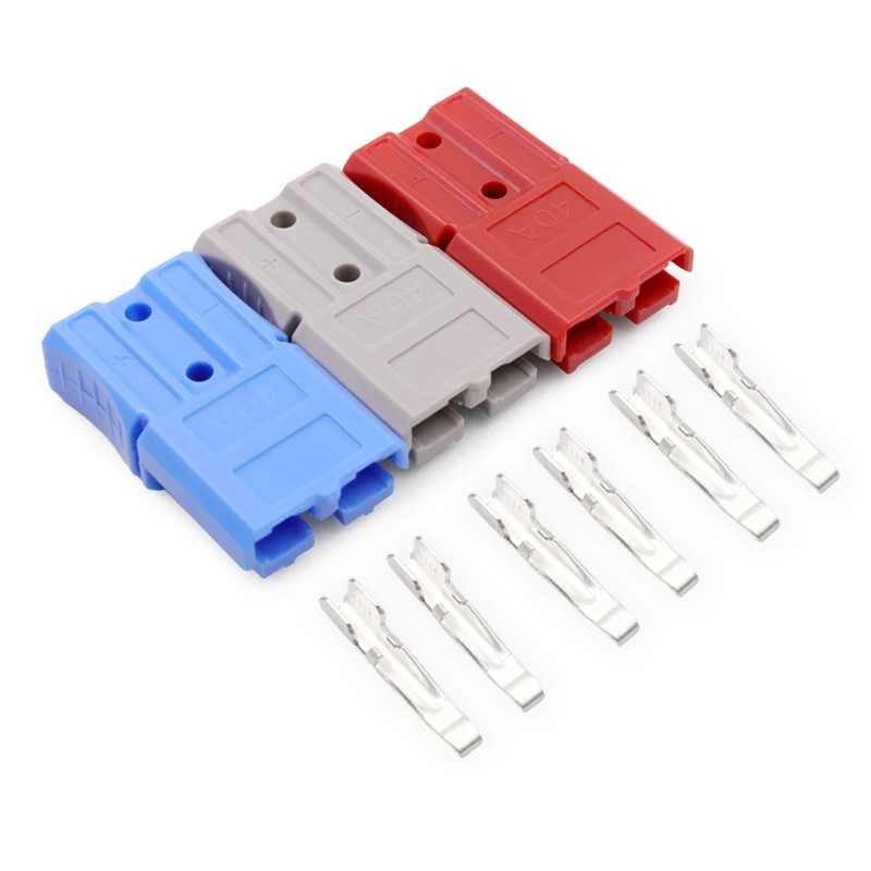2-Pin Connectors With Terminals For Anderson Plug 40A 50A 120A 175A 350A 600V High Current Heavy Duty Power Battery Connector