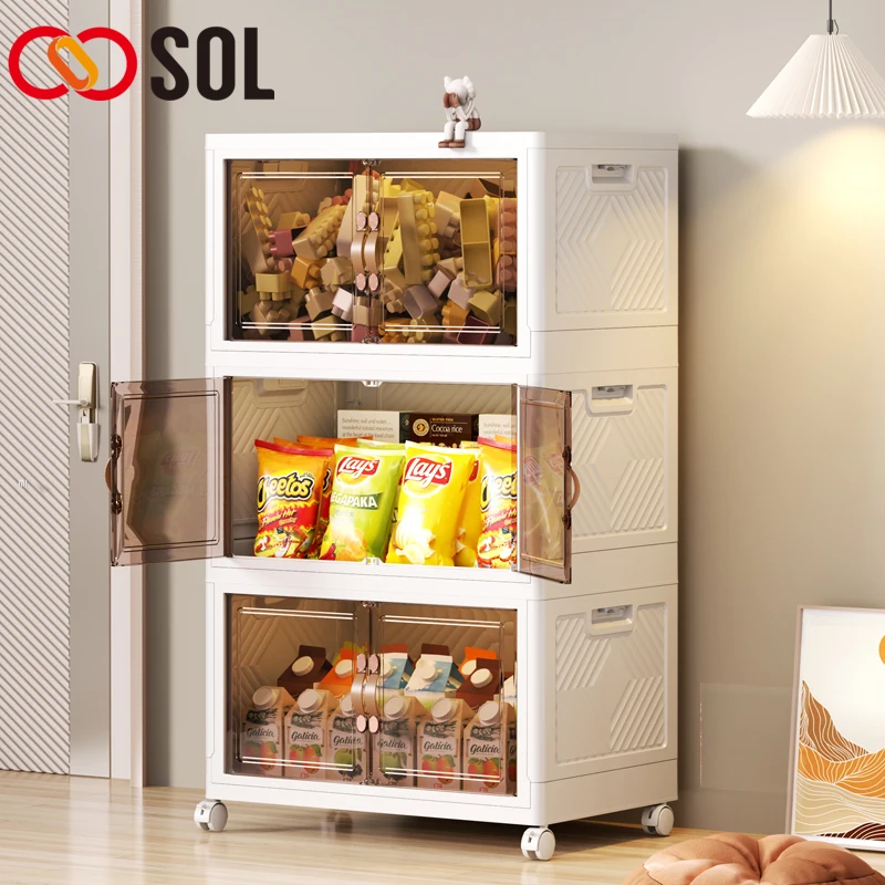 SOL45 * 30*33 см 2023 Лидер продаж для хранения продуктов уборки гостиной бытовой пластиковый складной шкаф