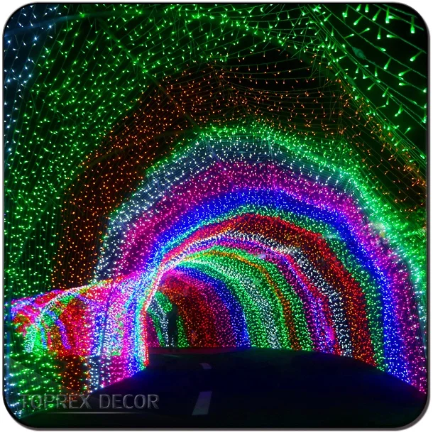 Outdoor Waterproof Customizable Giant Wedding Decoration Christmas Led Archway Park 3d tunnel light decorative arch motif light