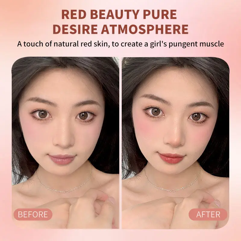 Private Label 4 Color Light Air Cushion Blush Mushroom Powder Puff Head Soft Fog Matte Powder Blusher for Lazy Novice