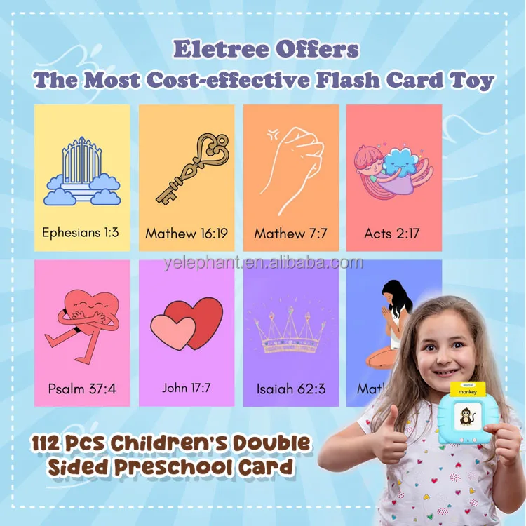 Turkish Arabic Flashcatds Learning Machine With 224 Words Talking Flash Cards Learning Toys