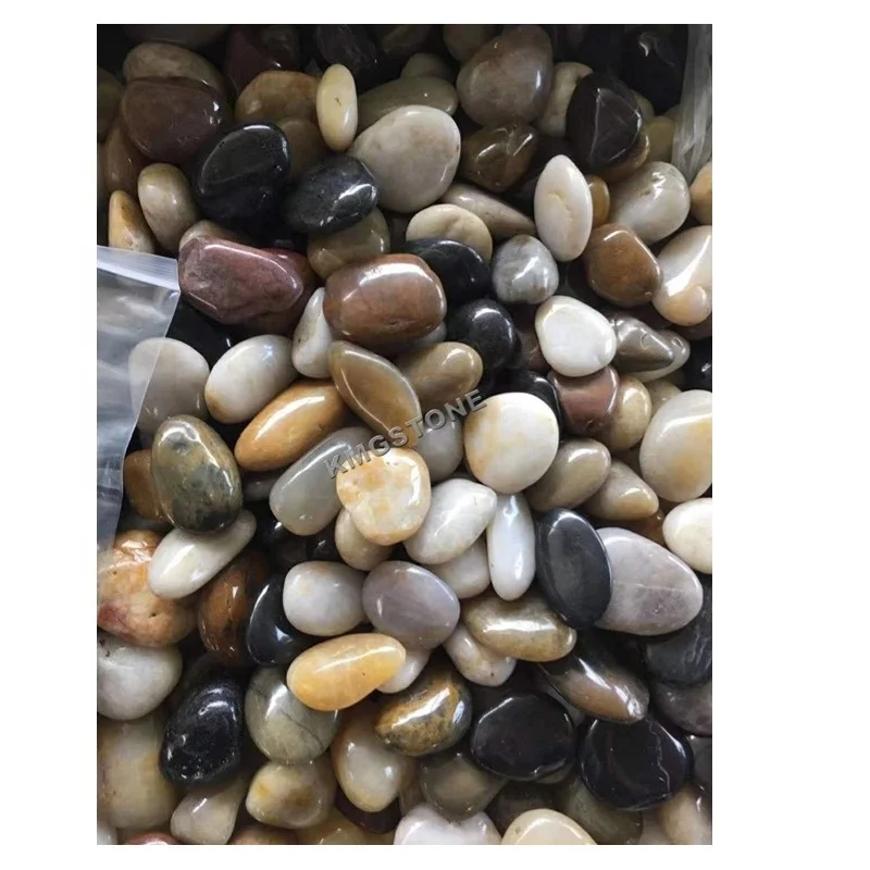 Industrial Design Style Black Cobblestone Rock Pebbles Natural White Stone Polished Finish for Garden & Outdoor Use