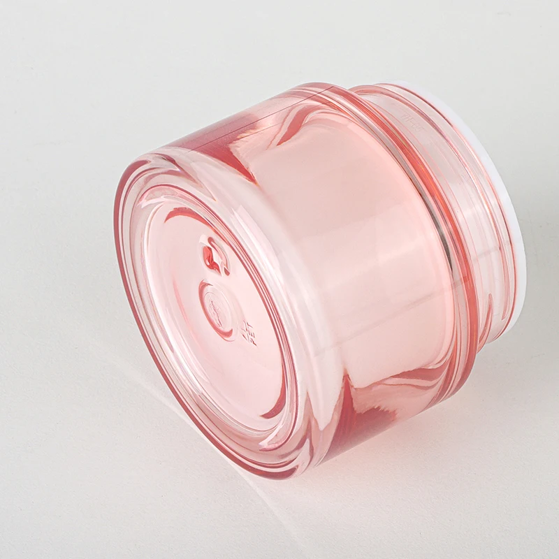 Mini 1.7oz 50g sweet pink transparent cream cosmetic containers  jars with lids for body butter plastic storage container jar