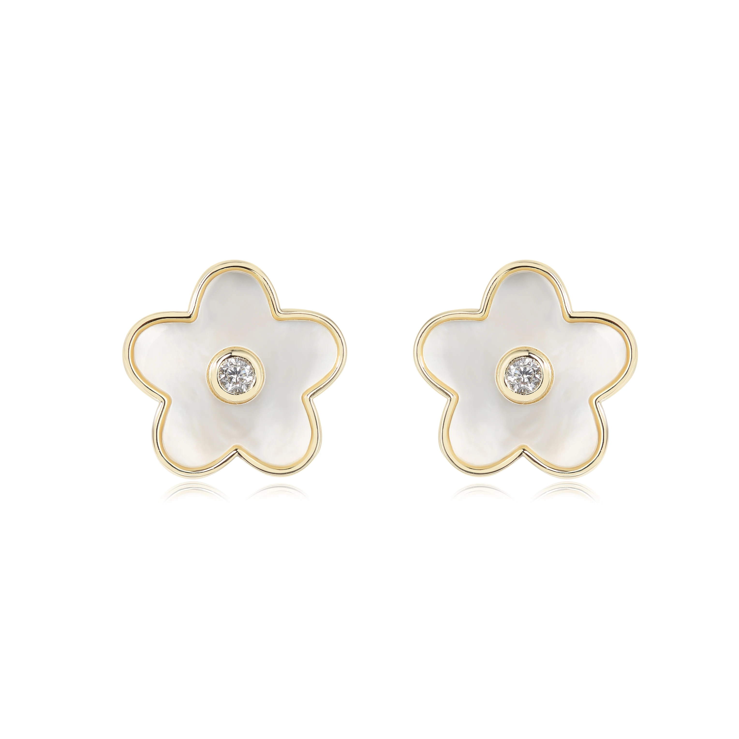 Fashion Gift Lucky Four Leaf Clover 925 Sterling Silver Jewelry Set Classic style Freshwater Mother of Pearl Stud Earrings