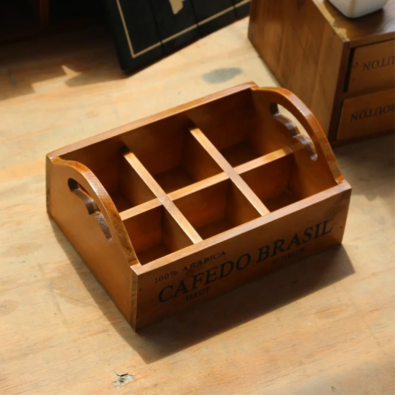 Wooden Succulent Flower Planter Box With Handle Desktop Organizer Rectangle Wooden Planters