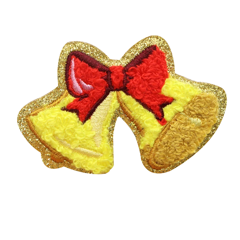 Wholesale Chenille Glitter Patch Teddy Bear Cute Felt Applique Iron On Patch Sew On Chenille Patch For Clothing