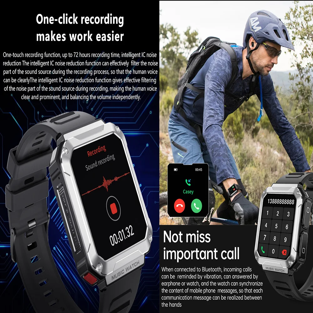 Smart Watch T93 Wireless TWS Headset BT Call 1.96 inch Earbuds Sport Local Music Earphone Smart Watch for Men Women