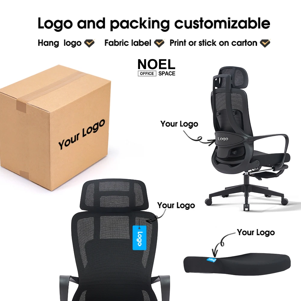 sillas de oficina design Modern Black high back Mesh Office Computer Desk Chair Ergonomic Swivel Adjustable bring Footrest