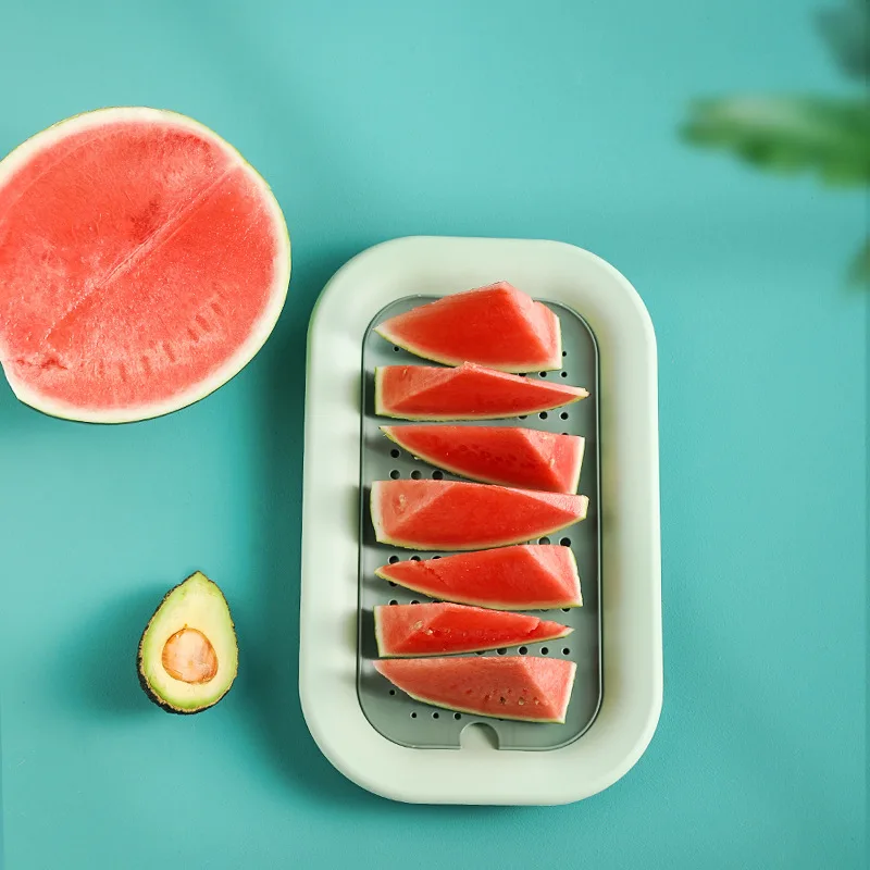 Creative Nordic minimalist fruit plate dessert living room household plastic drain tray double-layer