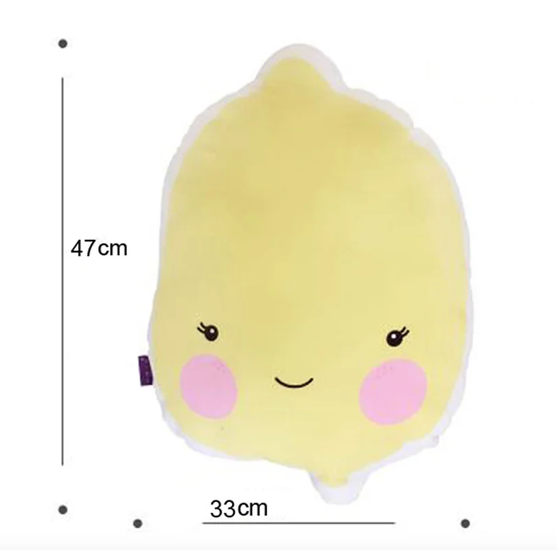 Симпатичная плюшевая подушка в виде яблока, лимона, украшение для детской комнаты, подушки для сна, подарок