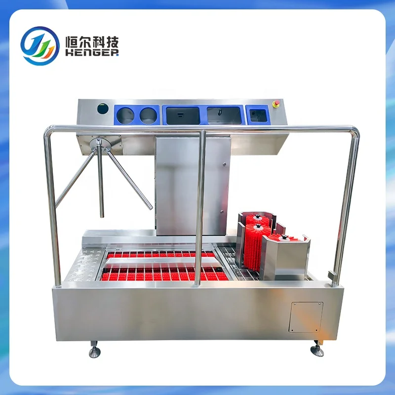 Automatic boot washer cleaning machine with access control system boot disinfection