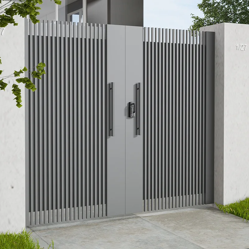 Aluminum alloy garden gate wrought iron zinc alloy double open gate fence gate custom