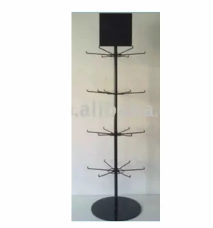 4 Tier Spinning Metal Socks Display Rack with Sign Plate