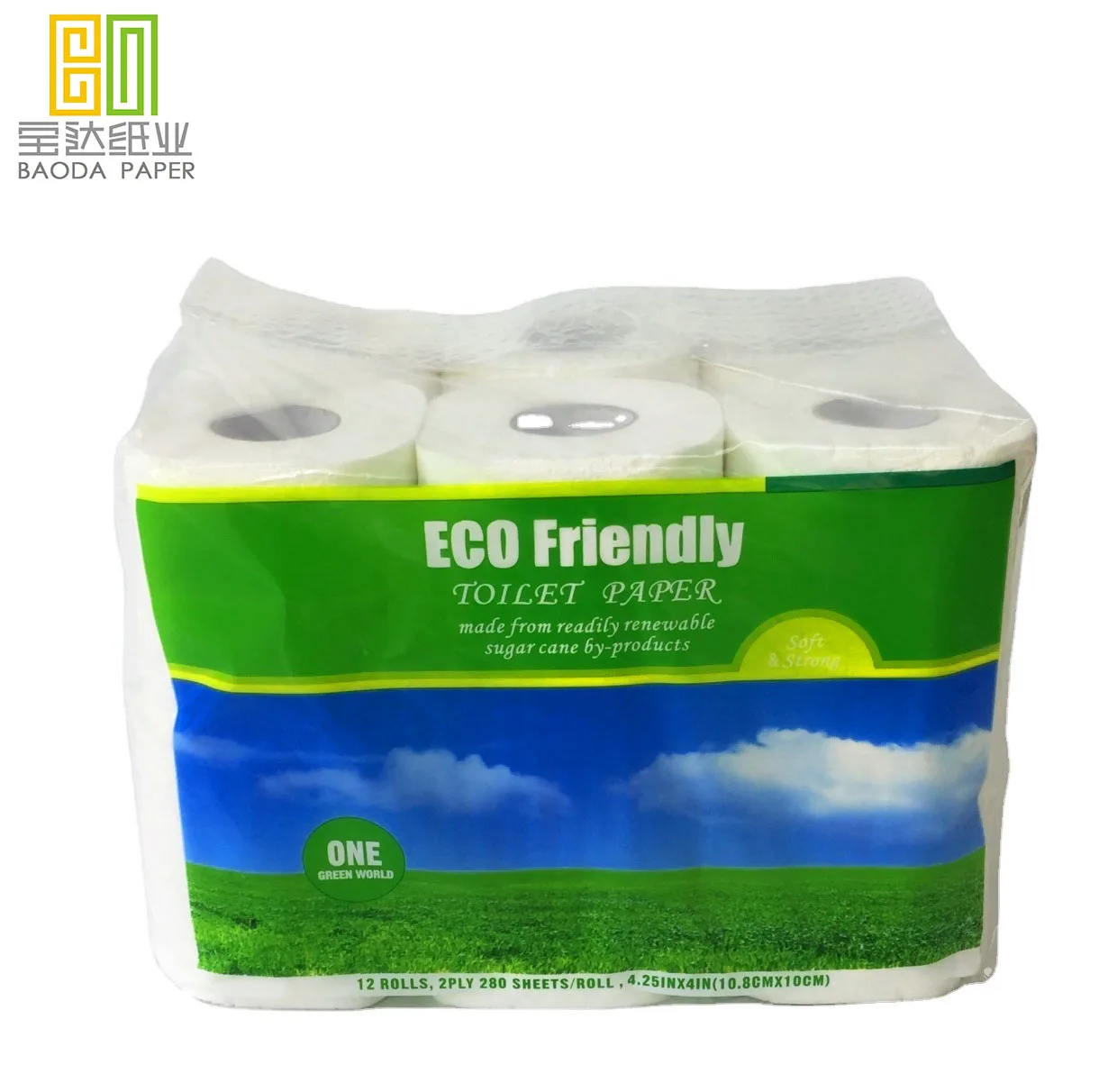  Top Quality Customized logo 3ply 4 rolls 250 sheets tissue paper toilet roll in