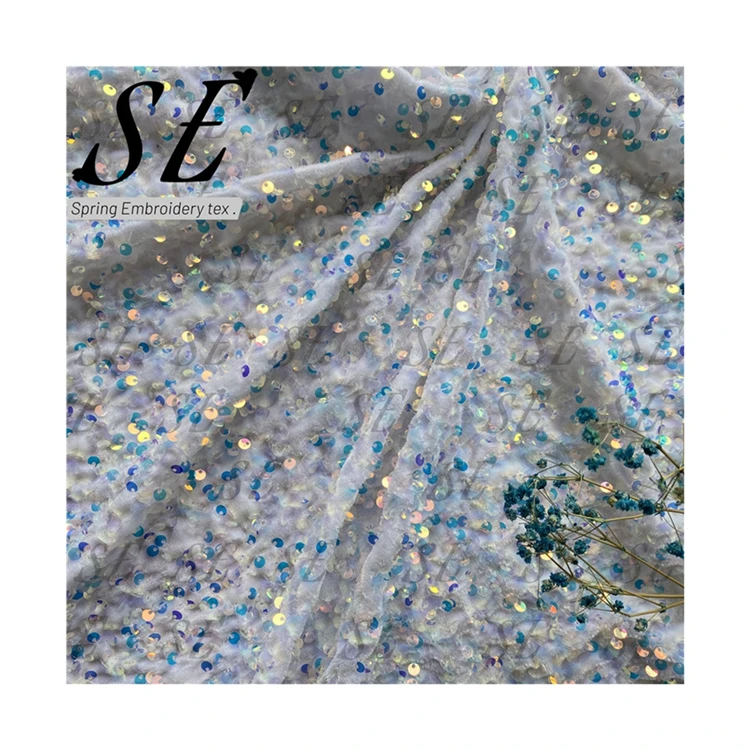 
Оптовая продажа, красочная бархатная вышивка, розовая ткань с блестками для куртки Derss 210235 