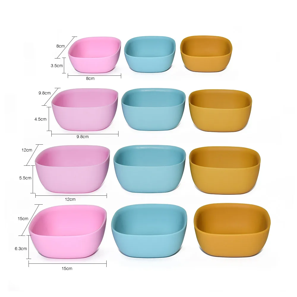 Wholesale Baby Tableware Set Food Grade Silicone Baby Cup Plate Bowl Baby Feeding Set For Kids