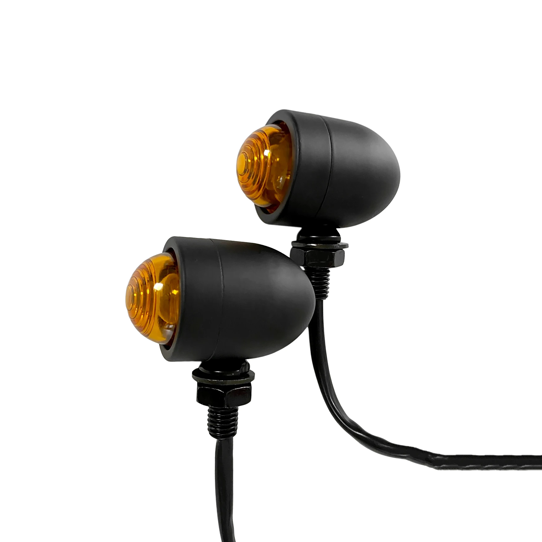 Amber Lens Aluminum For Harley Custom Bike LED Indicator Turn Signals