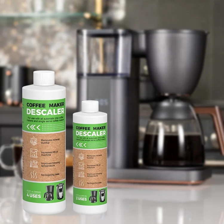Coffee maker descaler liquid for use with all automatic drip coffee machine