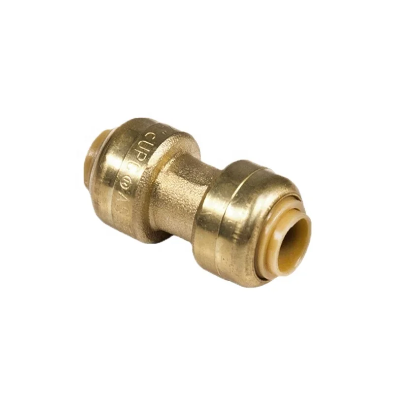 Green Valve Hight Quality Push Fit plumbing Fittings  Lead Free Brass Straight Connector Pipe Fitting 15mm
