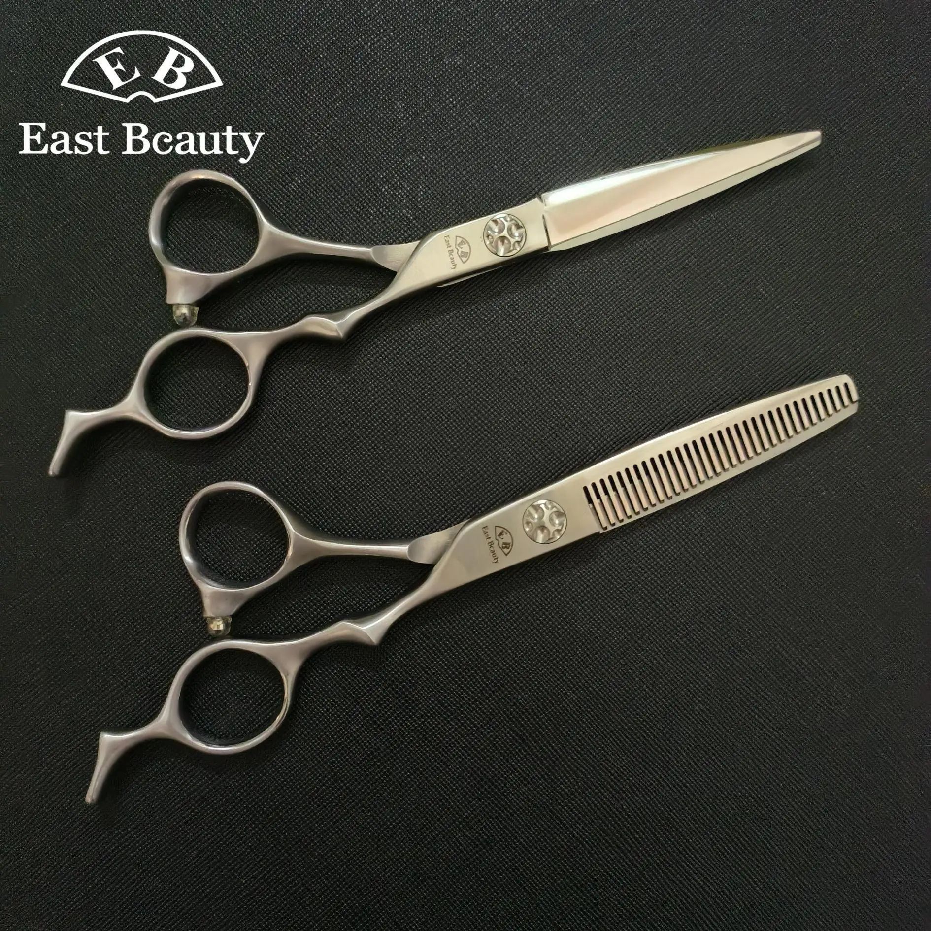 East beauty wholesale simple exquisite japan 440c steel Matte finish barber hair shears scissors