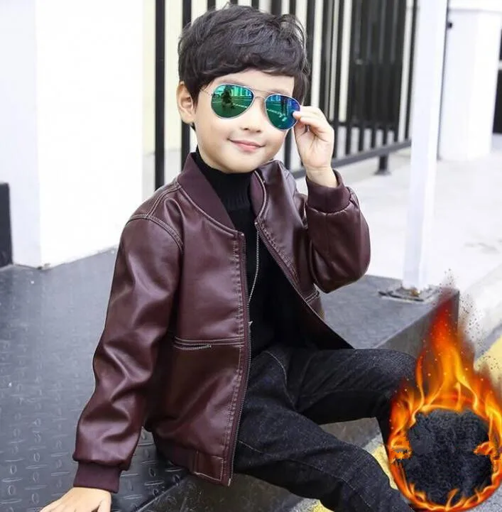cy10728a trendy children clothes boys coats baby pu leather jacket pure color toddler boy jacket