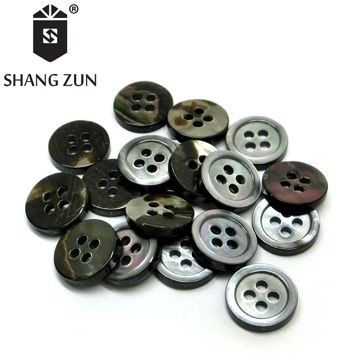 Wholesale custom clothing accessories button 4 hole sweater button natural black butterfly mother of pearl button