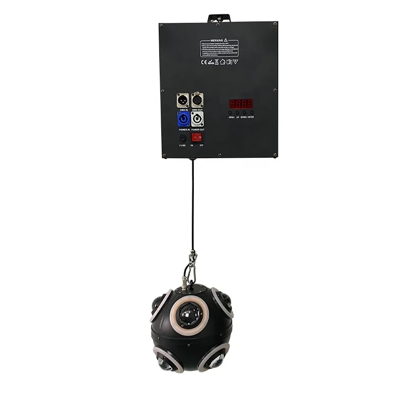 load 6meter rgb led 20cm football elevating hoist crane lifting kinetic light kinetic winch dmx winch