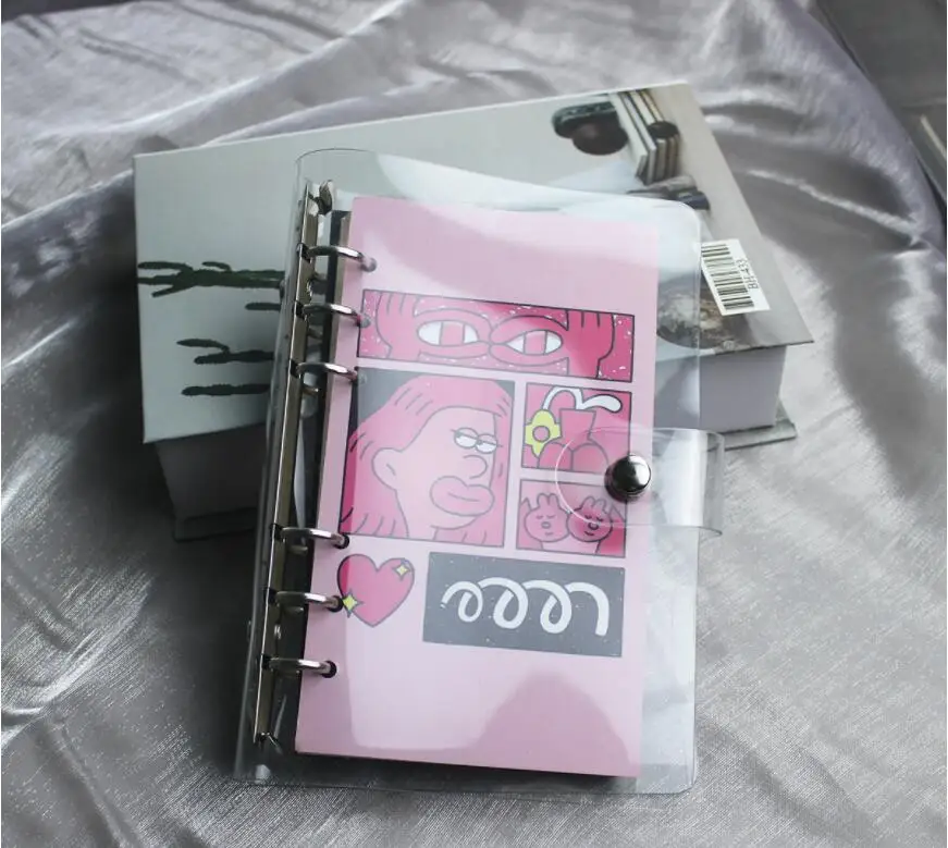 Transparent 6-Ring Binder Covers Clear PVC Notebook Loose Leaf Binder Round Ring Protector