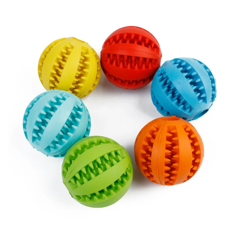Eco Friendly Rubber Pet Toys Ball Tooth Cleaning Balls Food Dog Toy Toothbrush Aggressive Dog Chew Toys