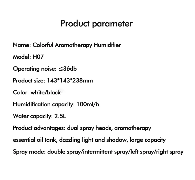 2.5L Large Capacity Humidifier diffuser aroma diffuser essential oil ultrasonic usb portable Double Nozzle Humidifier