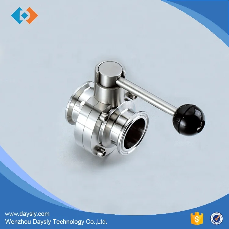 Top Quality Sanitary stainless steel T-Clamp Butterfly Valve