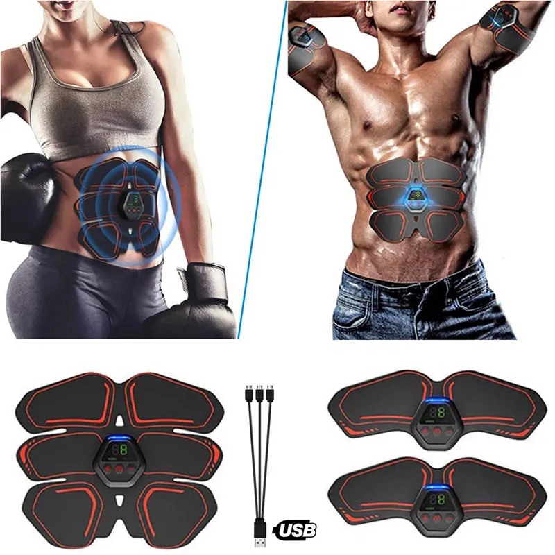 Electronic Electromagnetic Myostimulator Usb Folding Abdominal Buttock Calf Leg Belly Body Breath Muscle Shaper Hip Trainer