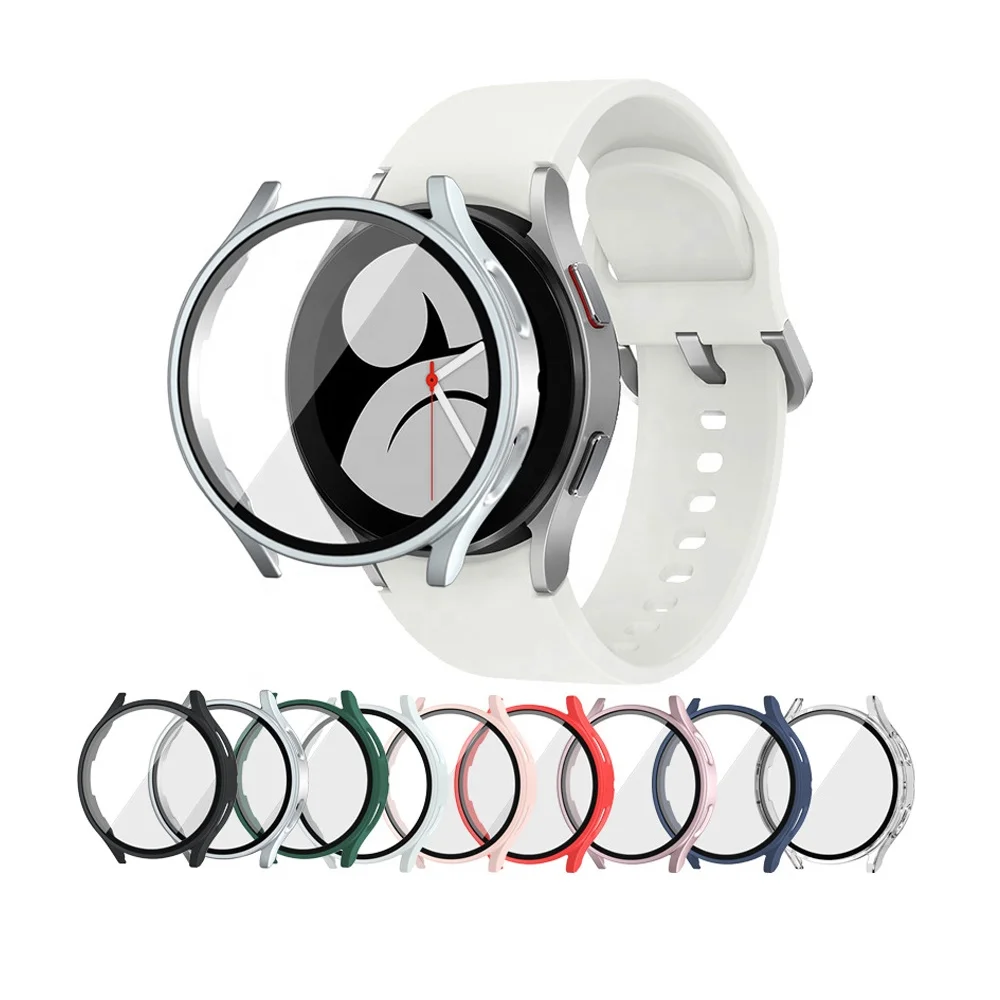 Tempered Glass Full Cover Case For Samsung Galaxy Watch 6 Accessories For Watch 5 4 PC Protective Case