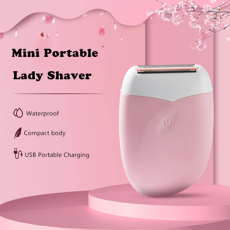 Waterproof Womens Mini Electric Razor Facial Hair Removal Epilator Bikini Trimmer for Legs Body Face Underarms and Pubic