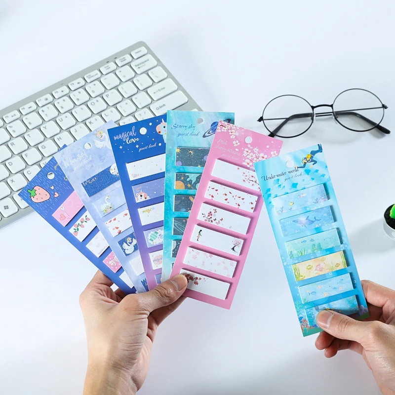 custom printed cheap mini colorful kawaii stationery personalized cute paper sticky notes set note organizer