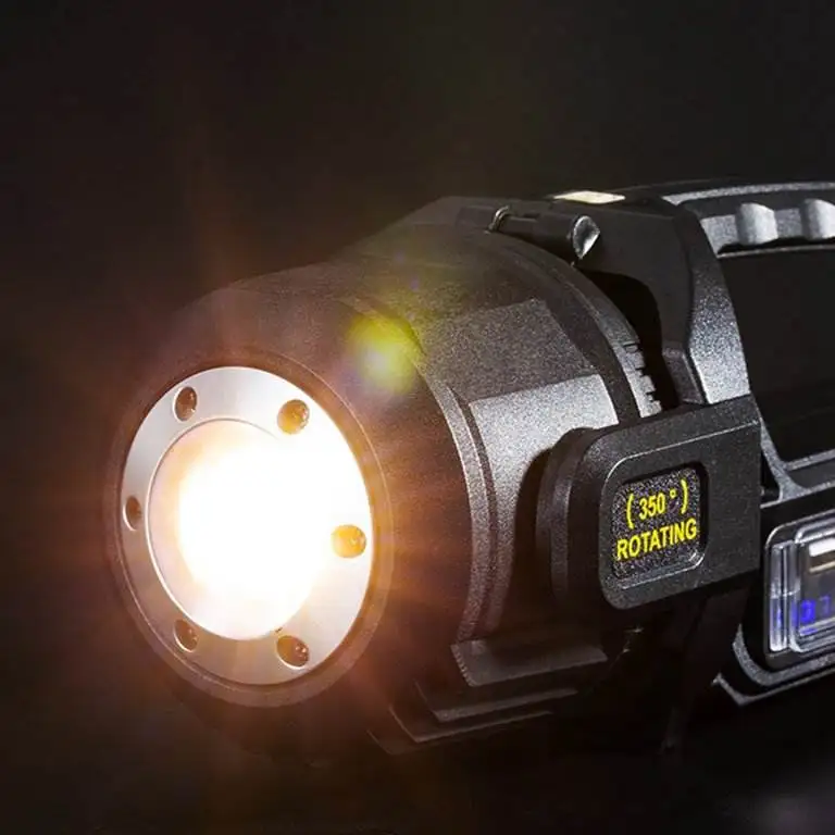 Multifunction Rotating XHP50 LED Head Solar Solution Rechargeable Torch COB Light Searchlight With Solar Battery