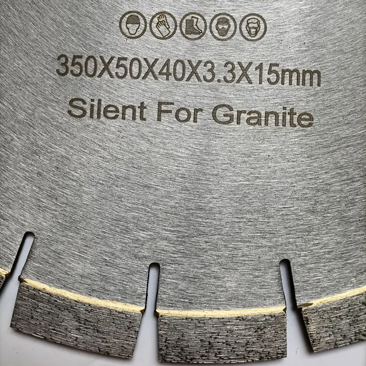 Fast cut 350mm 14 inch silent low sound diamond saw blade for granite marble quartz stone