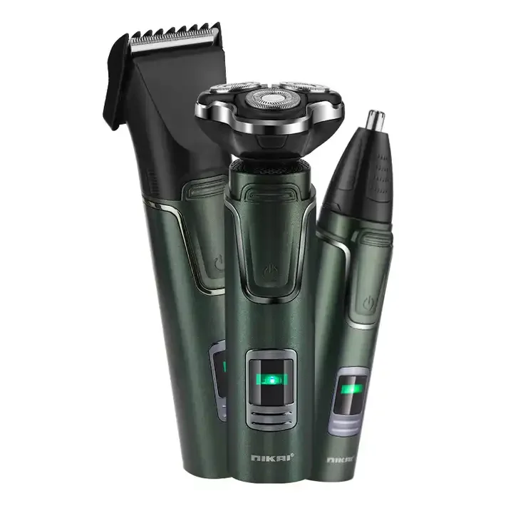 OEM TZ-SH7088B Floating 3 In 1 Rechargeable Waterproof Electric Razor Rotary Shavers Nose Hair Trimmer