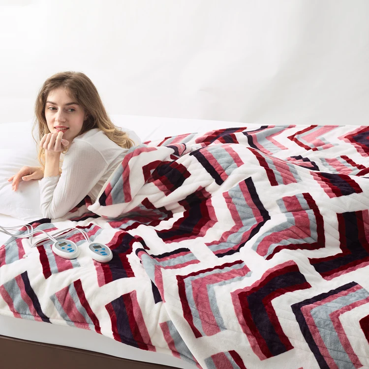 Factory Customization Heated Blanket King Size textile printing Electric Blanket ,ETL Certification Fast Heat For Home Use