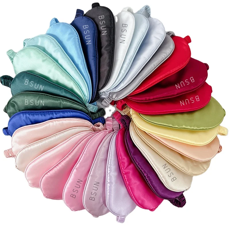 Breathable Custom Logo Travel Faux Silk Satin Night Cover Sleep Eye Mask