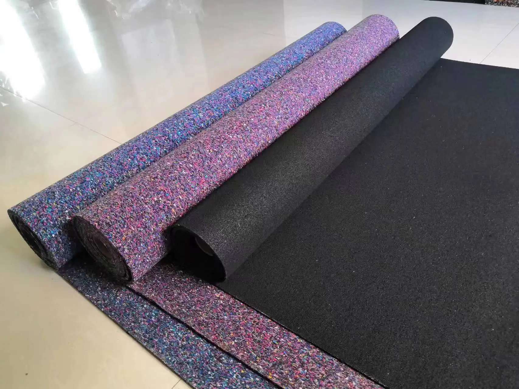 Clocell Sound insulation Gym rubber floor 1m Width 12mm Thickness Fitness rubber mat floor