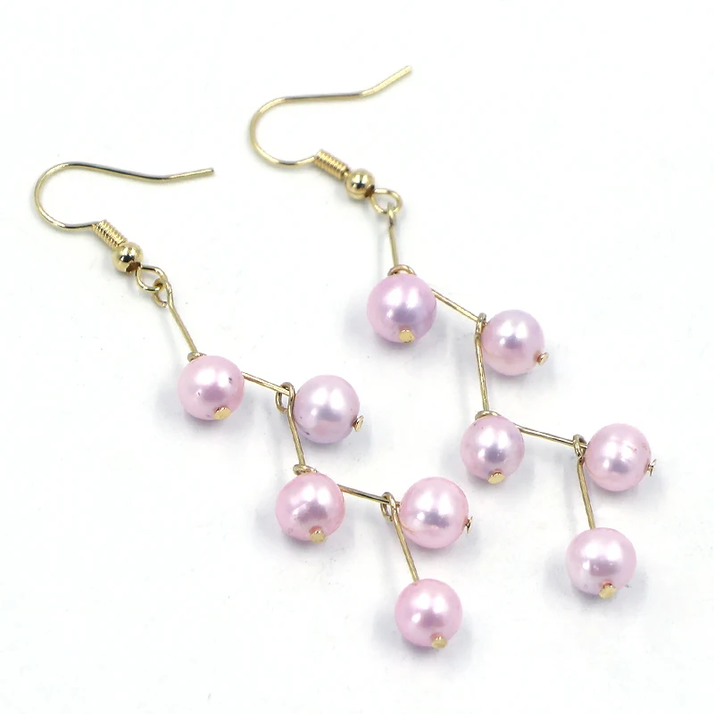 New design earring decoration natural pearl earrings DIY jewelry earrings drop long ear hooks