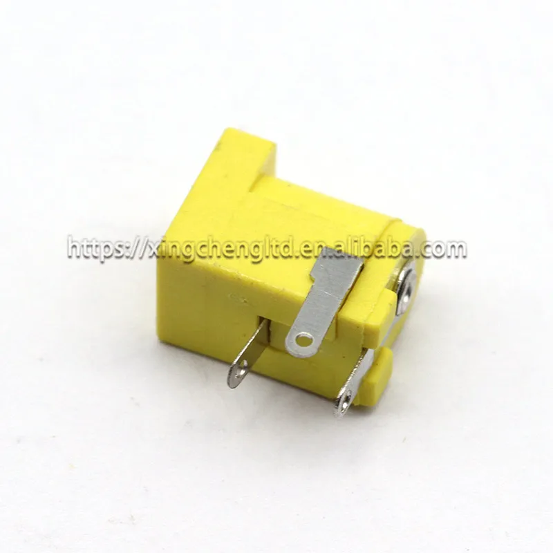 DC-005 Yellow DC Power Jack Socket Connector DC005 5.5x2.1mm Plug-in 3Pin