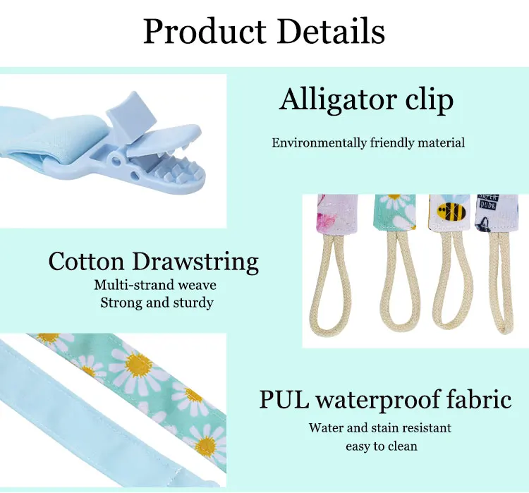 Ananbaby Good Quality Portable Pacifier Clip Dummy Holder Polyester Baby Teething Clip Pacifier Chain