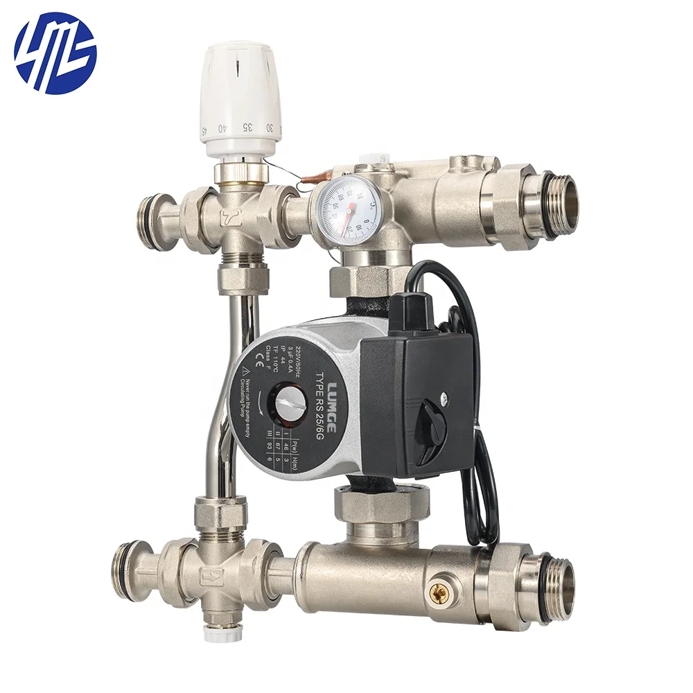 Floor Heating Water Mixing System Compact Thermostatic Mixing Control Set